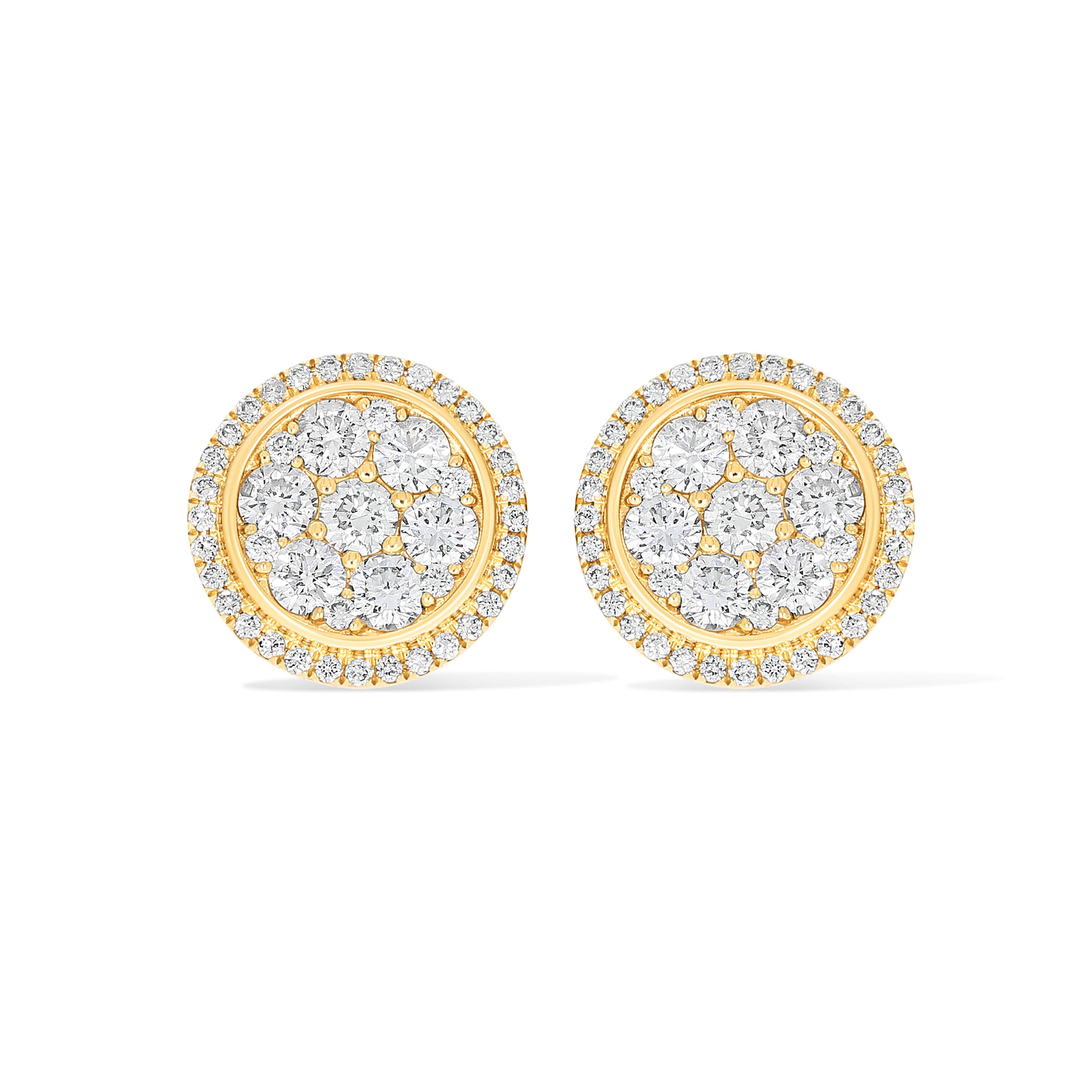 Diamond Circle Earrings 1.50 ct. 14k Yellow Gold